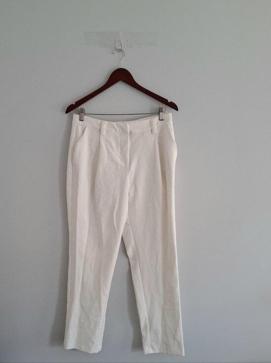 Forever 21 Pants - Forever 21 Off-White High-Rise Tailored Trousers